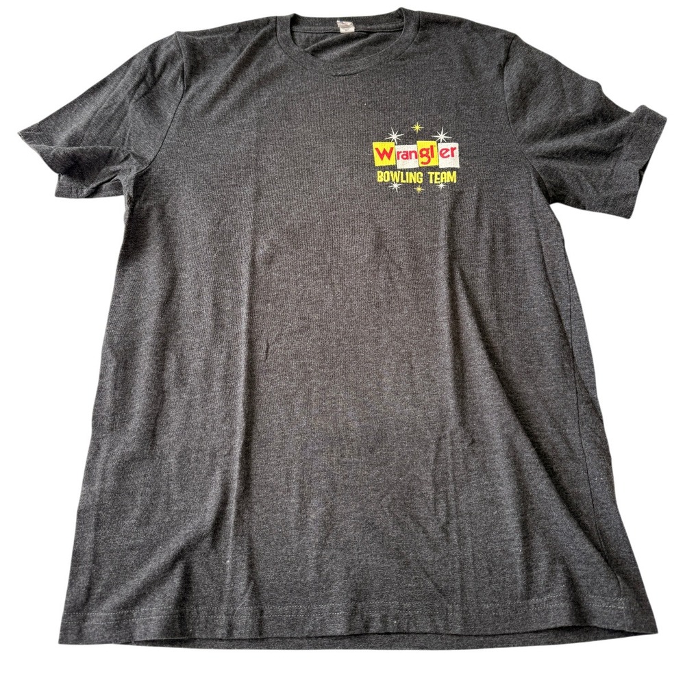 Wrangler Bowling Team Graphic T-Shirt Charcoal Gray Size M